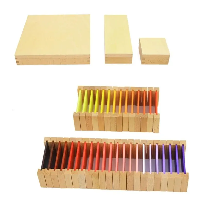 Montessori Sensorial Material Learning Color Tablet Box 123 Wood Preschool Training Kids Toy Gift 240131