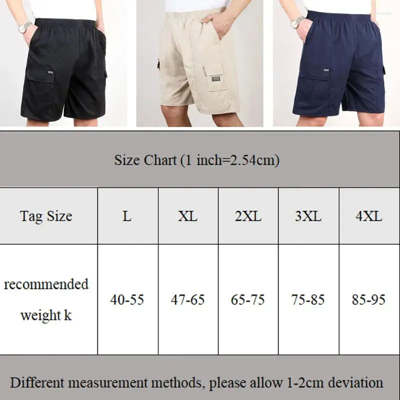 Men`s Shorts Coat Khaki Length Short M-4XL Male Navy Blue No Elasticity Pocket Polyester Solid Color Brand