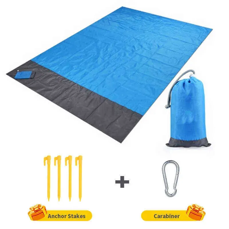 2x21m Waterproof Pocket Beach Blanket Folding Camping Mat tress Portable Lightweight Outdoor Picnic Sand 2201047783993