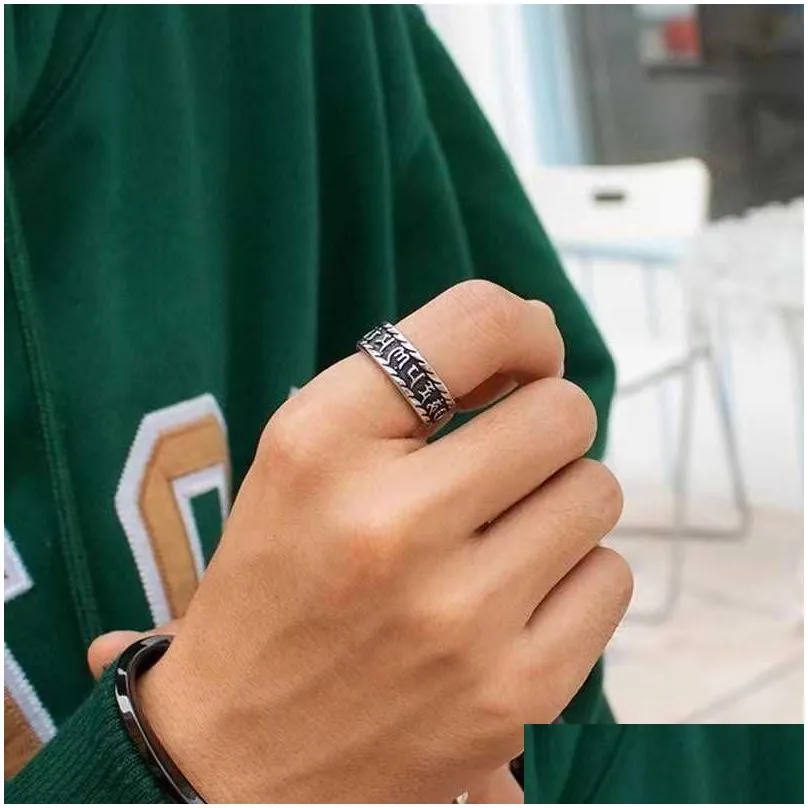 Band Rings Designer Ch Cross Chromes Brand Ring For Men Women Uni Pattern Titanium Steel Mens Fashion Jewelry Hollow Heart Classic Lo Ot7Cg