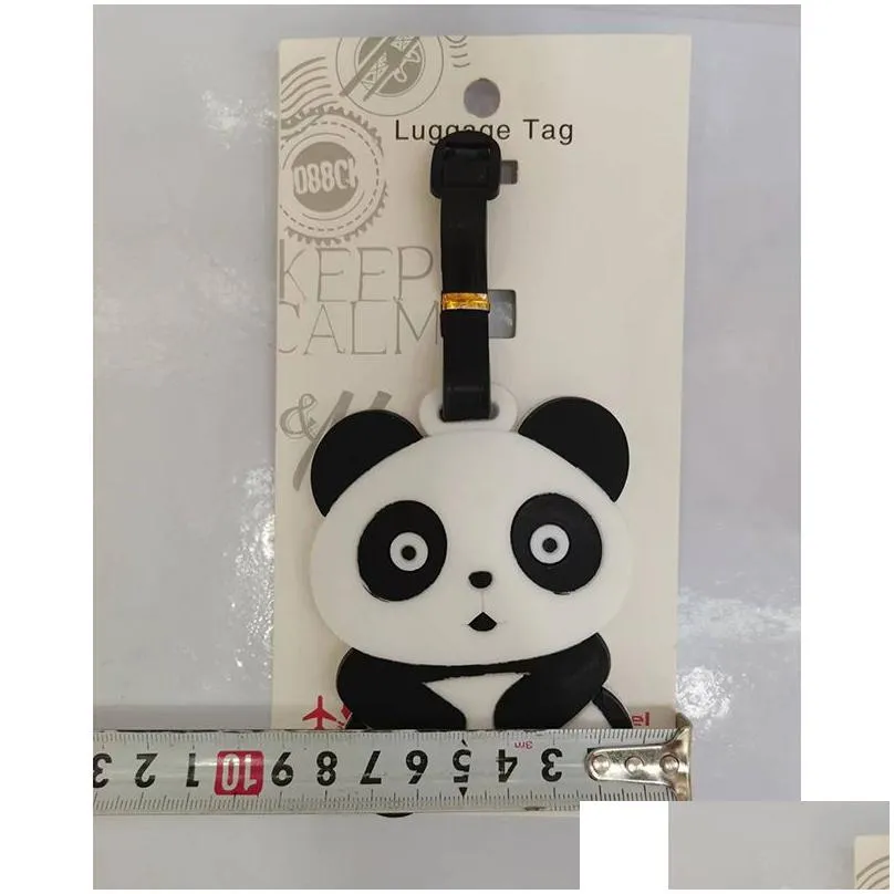 Party Favor Panda Lage Tag Cartoon Travel Label Boarding Pass Pvc 4 Styles Drop Delivery Home Garden Festive Supplies Event Dhemh