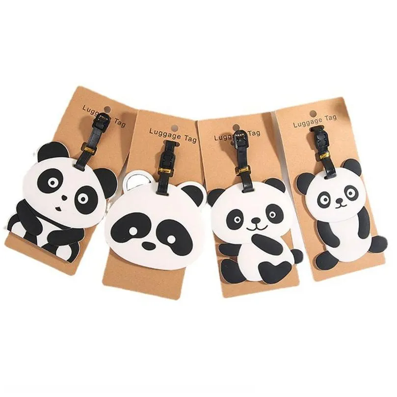 Party Favor Panda Lage Tag Cartoon Travel Label Boarding Pass Pvc 4 Styles Drop Delivery Home Garden Festive Supplies Event Dhemh