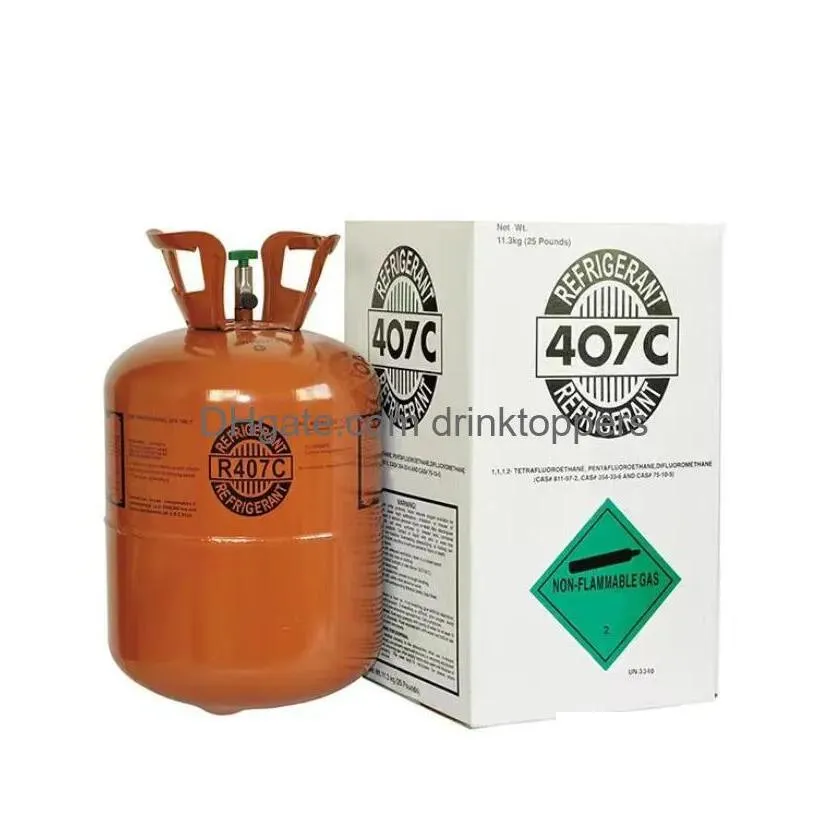 Freon Steel Cylinder Packaging R407C 25Lb Tank Refrigerant For Air Conditioners