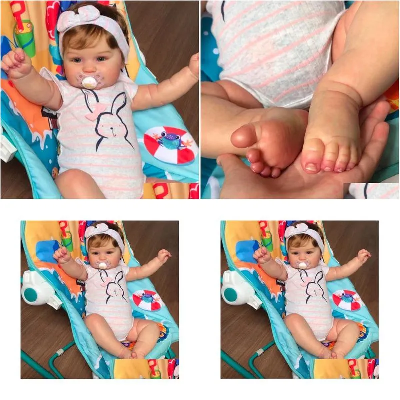 Dolls 50Cm Reborn Baby Doll Maddie Girl Hand-Detailed Painting With Visible Veins Lifelike 3D Skin Tone Merry Christmas Gift 240226 Dr Otloi