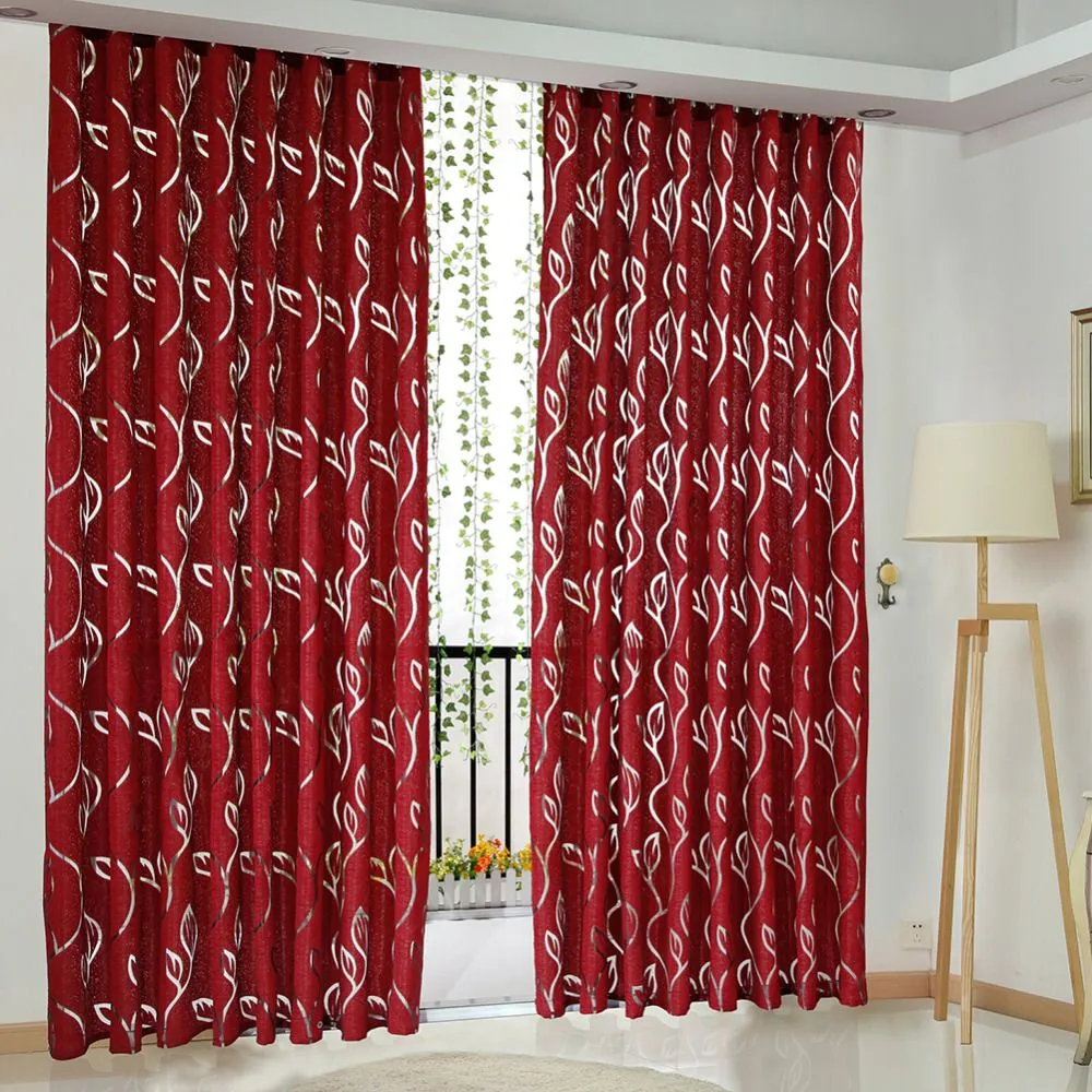 Floral Vine Leaf Partition Curtain Polyester Modern Curtains for Living Room Balcony Window Sheer for Bedroom