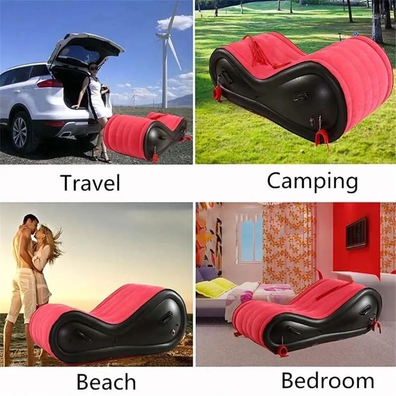 Camp Furniture Multi-role Sun Lounges Chair Adult Game Love Split Legs Fold Chaise Position Air Sofa For Couples Outdoor Garden