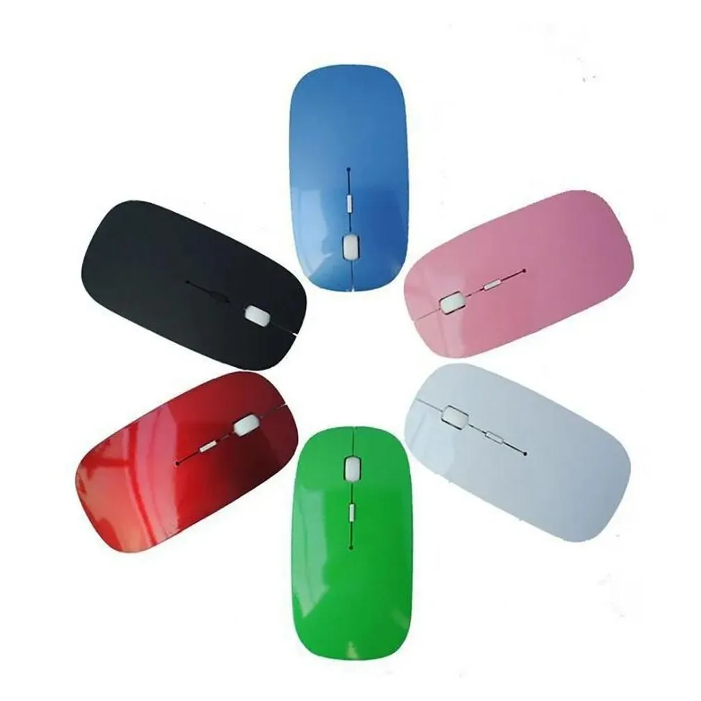 High quality Style Candy color ultra thin wireless mouse computer Mice and receiver 2.4G USB optical Colorful Special offer