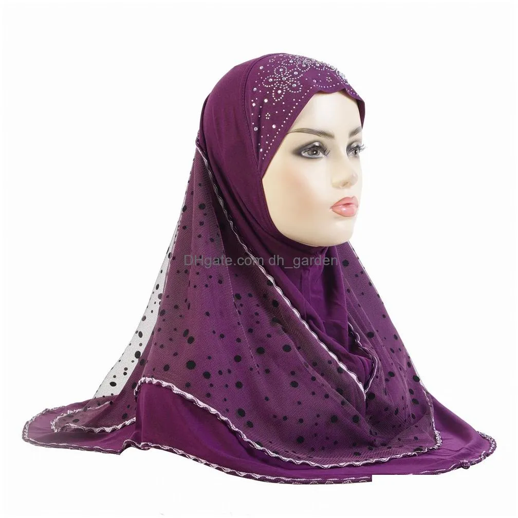 Beanie/Skull Caps Muslim Women Mesh Hijab Instant Scarf One Piece Amira Islamic Headscarf Shawl Wrap Turban Prayer Hijabs Ni Dhgarden Dhaqg