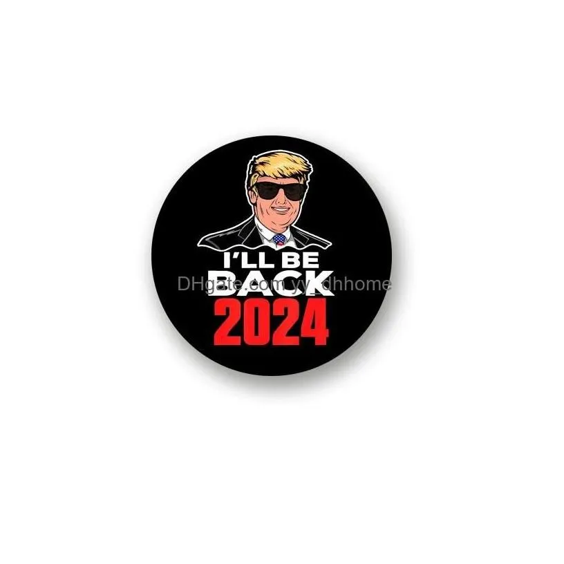 party favor trump 2024 badge brooches pins election supplies keep america 1.73 inch drop delivery home garden festive event dh6xj