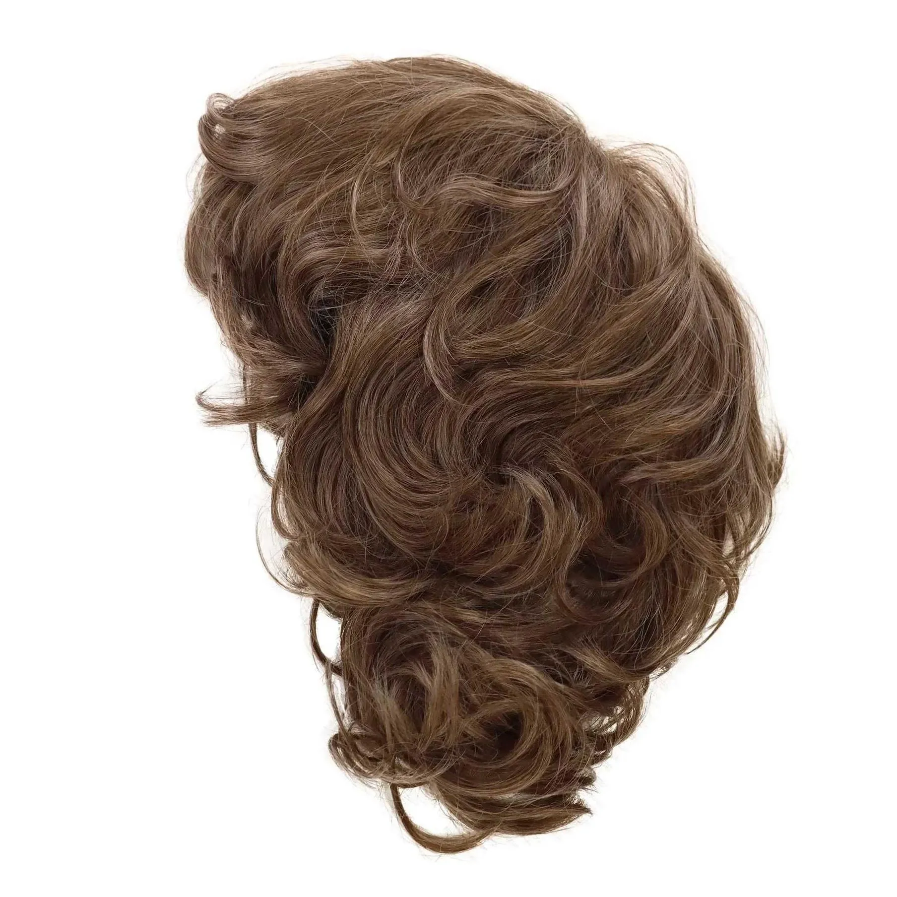 Hair Wigs Synthetic Brown Short Curly Wig for Women Girls Pretty Sweet Hairstyle Wig with Bangs Daily Cosplay Party Casual Hair 240306