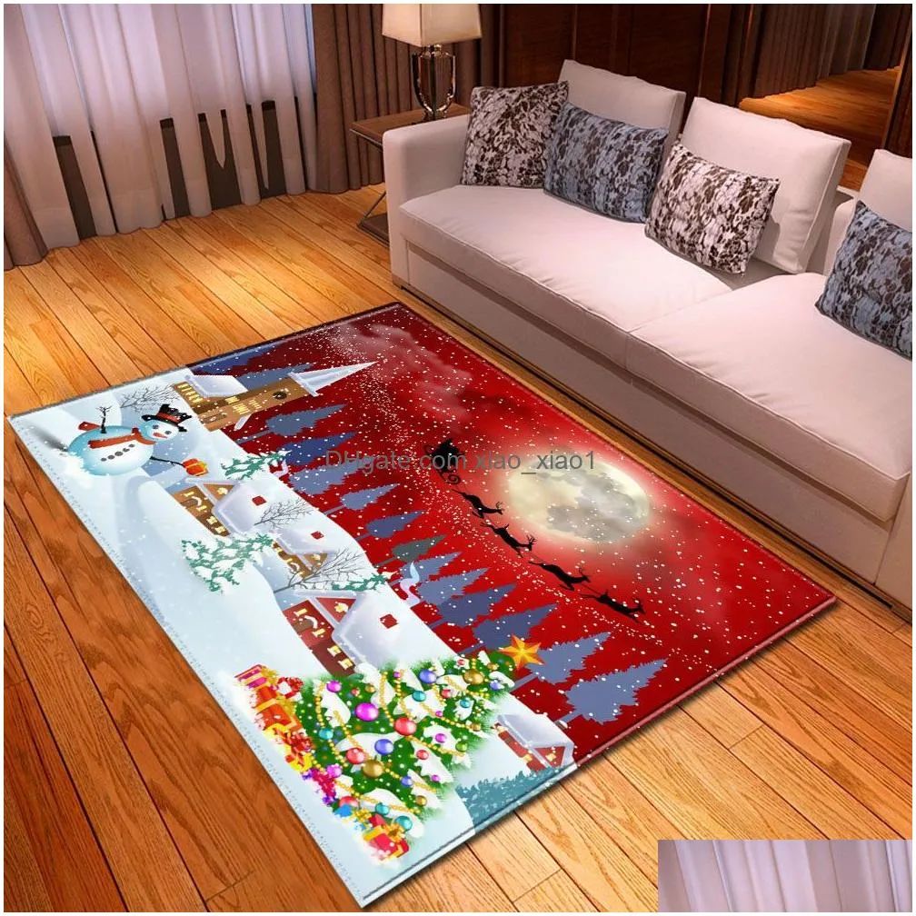 nordic carpets for living room 3d flannel printing pattern bedroom carpet kids room rug non-slip decorative bedside mat 210317