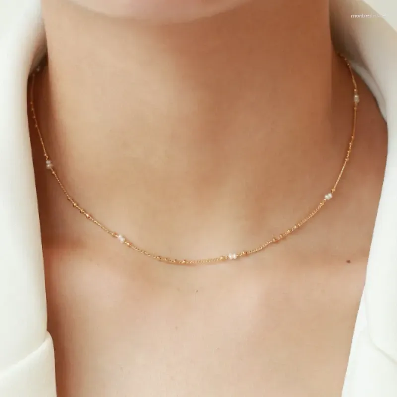 Chains Vintage Gold Color Simulated-pearl Choker Necklaces Women Party Collar Pearl Round Sequins Necklace Fashion Wedding Jewelry