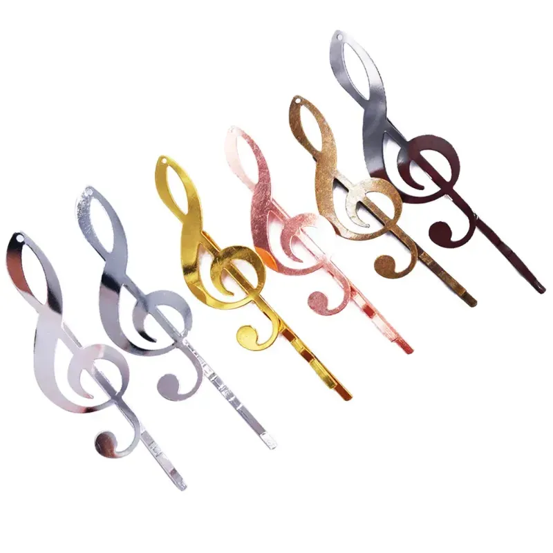 Hair Clips Silver Plated 120piece Pins With 19x53mm Musical Note Hairpins Jewelry Findings Accessories Wholesale HPF56