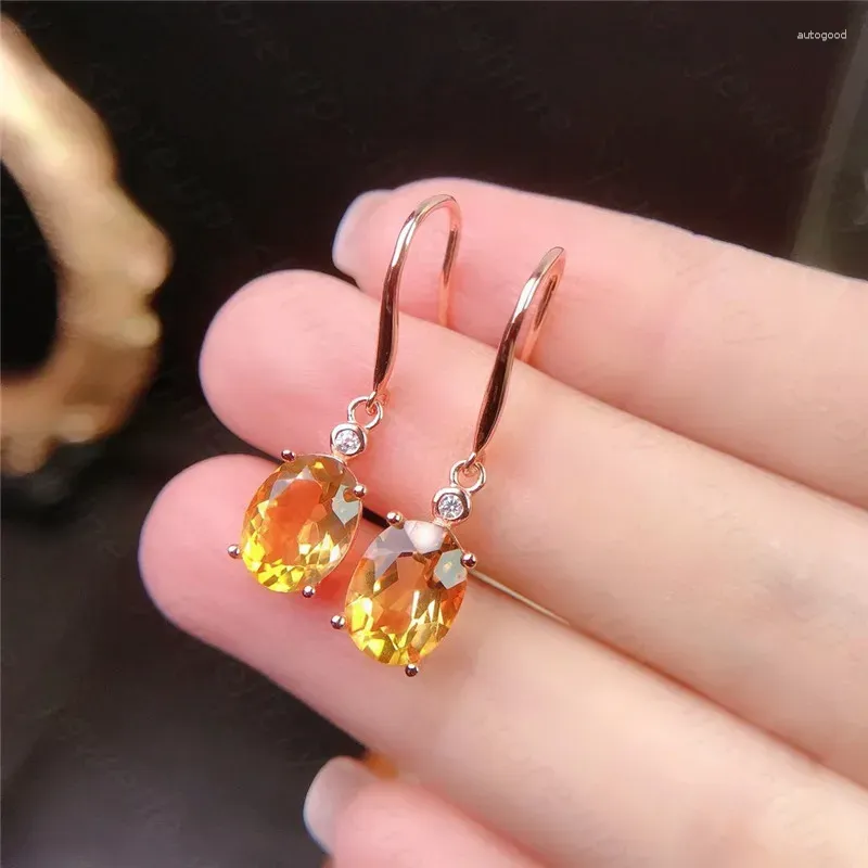 Dangle Earrings Style Natural Citrine 925 Silver Ladies Boutique Lucky You Deserve To Have