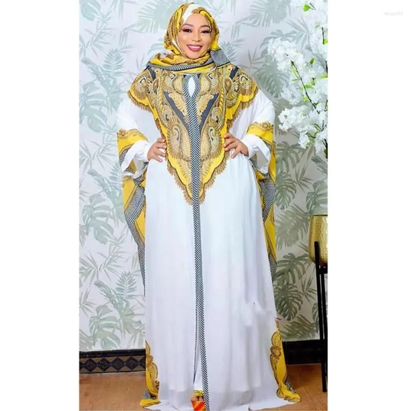 Ethnic Clothing Middle East Printed Robe African Women Traditional Muslim Burqa Chiffon Streetwear Dashiki Boubou Dress