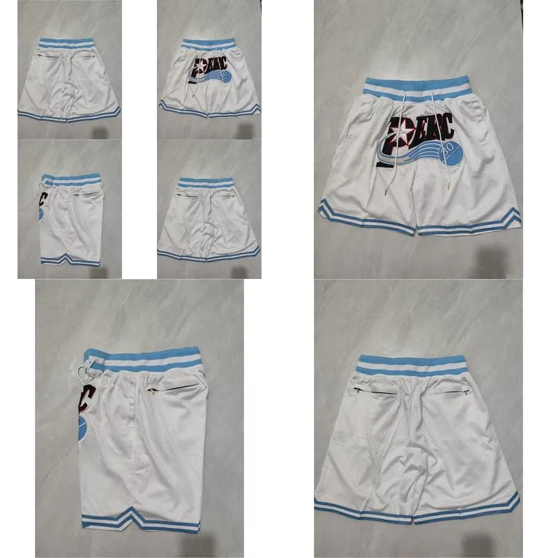 Basketball Shorts White #30 Running Sports Clothes With Zipper Pockets Size S-XXXL Mix Match Order