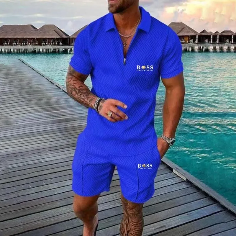 Men`s Polos Sports Beachwear Casual Streetwear 3d Digital Print Short-sleeved Polo Shirt Shorts Summer Sportswear Wear