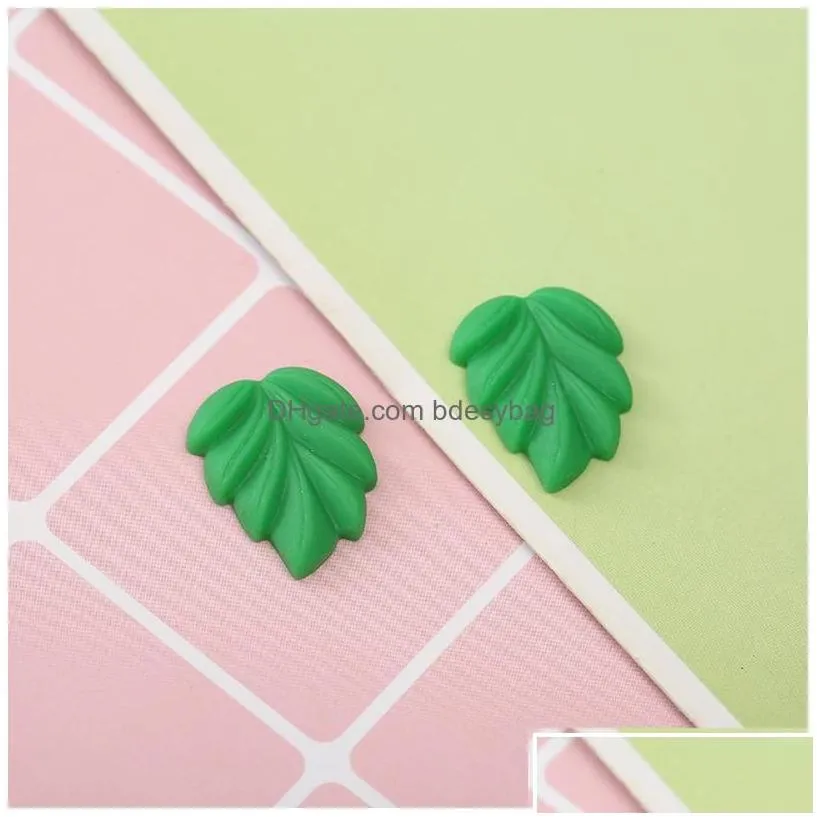 Other 30Pcs /Lot Mticolor Flatback Resin Components Leaf Necklace Earring Charms Diy Scrapbooking Embellishment Decoration Craft Dr