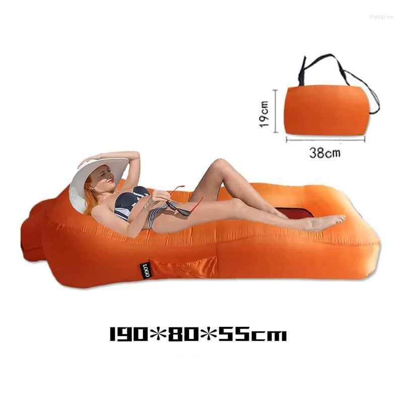 Camp Furniture Inflatable Lazy Air Sofa Bed Folding Beach Chair Mattress Lounger Camping Chaise Longue Travel Waterproof Outdoor