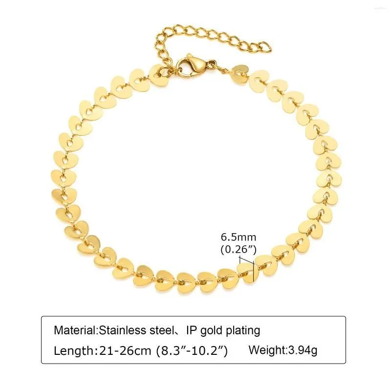 Anklets Korean Style Sweet Geometric Stainless Steel Anklet For Women Elegant Jewelry Bracelets On Foot Leg Beach Casual Chain Gift Dr