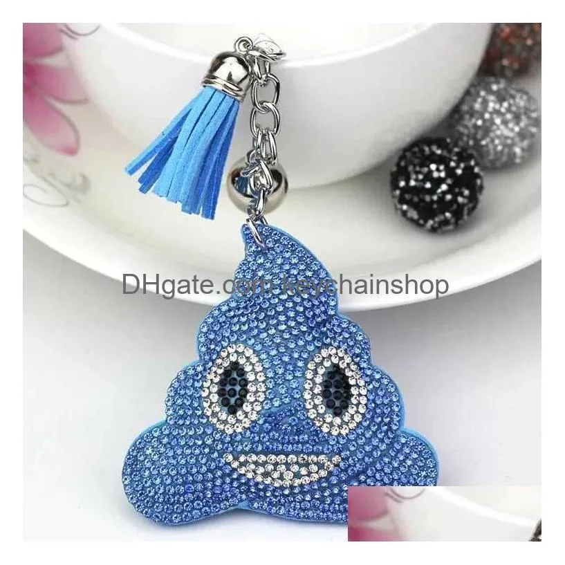 Keychains & Lanyards 2Pcs Cute Shit Shape Tassel Keychain Decoration Mental Keyring Price R231005 Drop Delivery Fashion Accessories Dh281