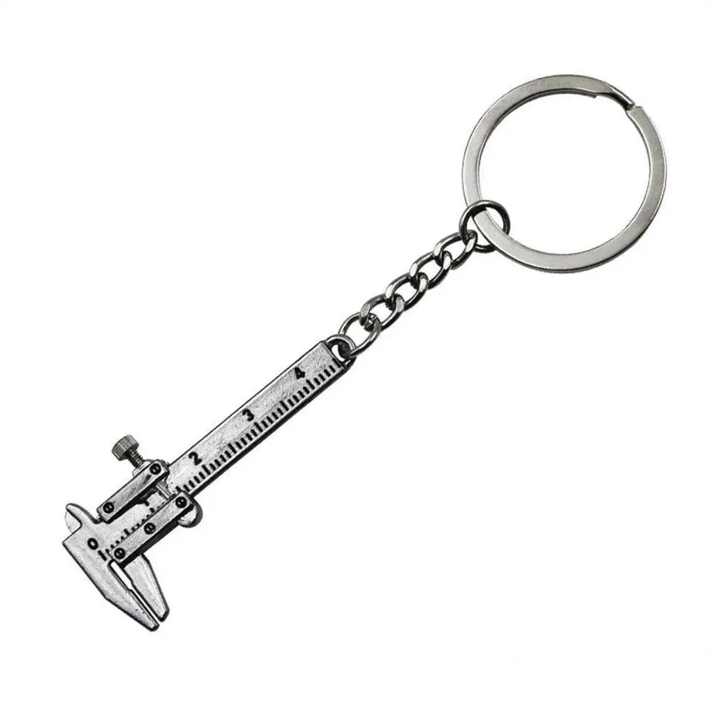 Keychains & Lanyards Cute Mini Caliper Tools Keychain Zinc Alloy Vernier Key Chains S Measuring Gauging Accessories Rers L230314 Drop Dhiv1