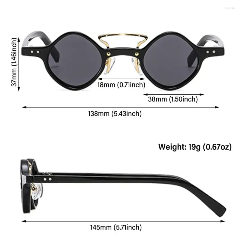 Outdoor Eyewear Gradient Men/Women Steam Punk Glasses Driving Shades Hippie Small Round Square Sunglasses