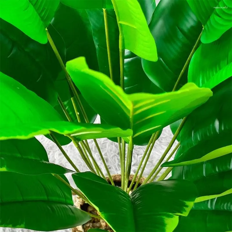 Decorative Flowers 90cm Tropical Plants Large Artificial Banana Tree Fake Plastic Palm Leaves For Home Outdoor Garden Wedding Decor