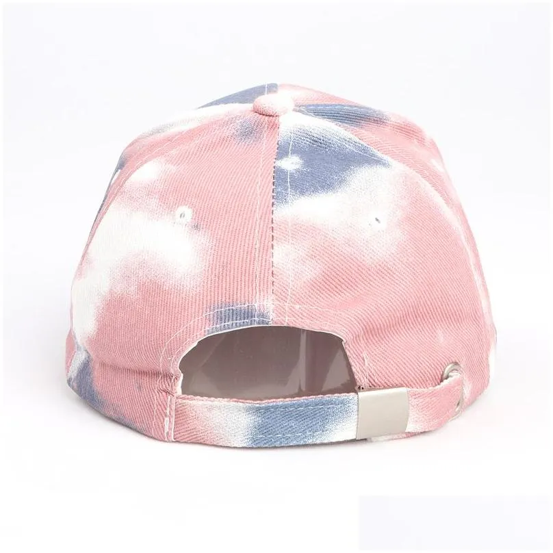 Ball Caps New Fashion 7 Colors Tie Dye Candy Color Baseball Cap Men Women Messy Bun Hat Snapback Casual Hats Drop Delivery Accessories Dhmrk