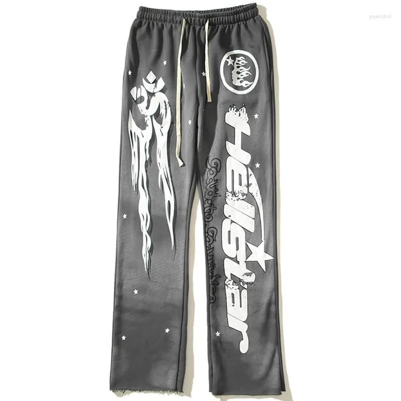 Men`s Pants Y2K Vintage Men Streetwear Black Baggy  Cargo Sweat Trousers Joggers  Flare Stacked Sweatpants Clothes