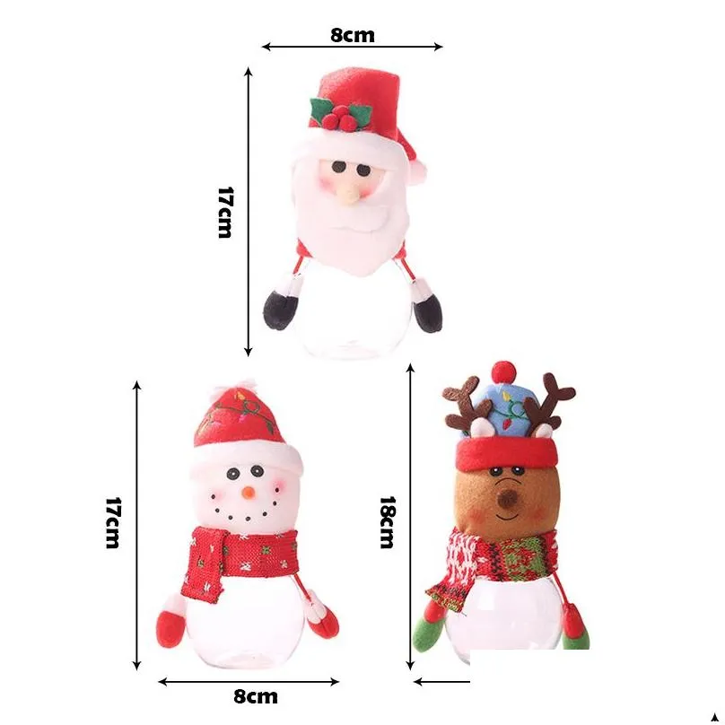 Christmas Decorations Plastic Candy Jar Theme Small Gift Bags Box Crafts Home Party Wholesale Drop Delivery Garden Festive Supplies Dhfit