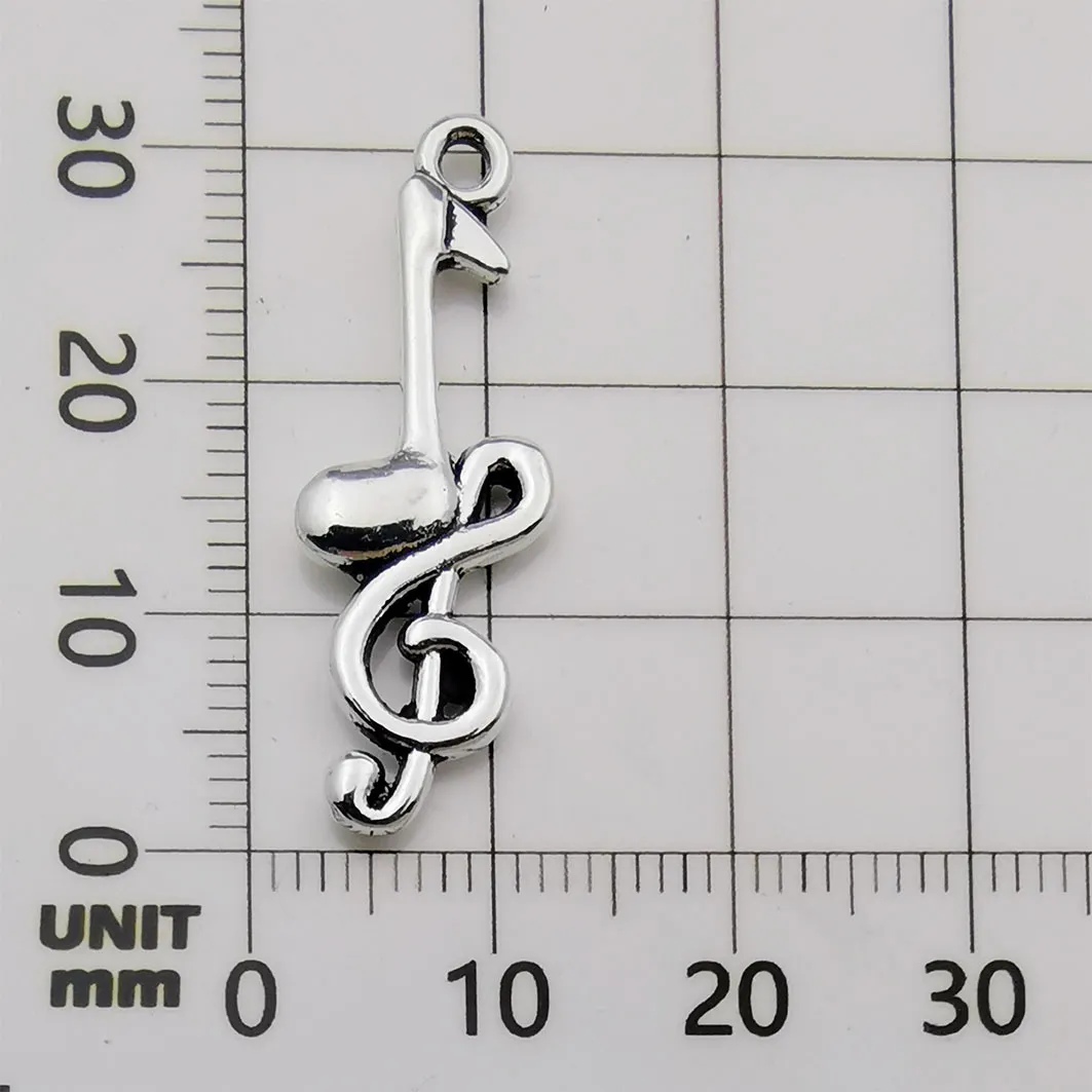 Charms Wholesale 100Pcs Instrumental Music Symbol Retro Pendant Spoon Alloy Jewelry Making Diy Keychain Ancient Sier For Bracelet Earr Otx4B