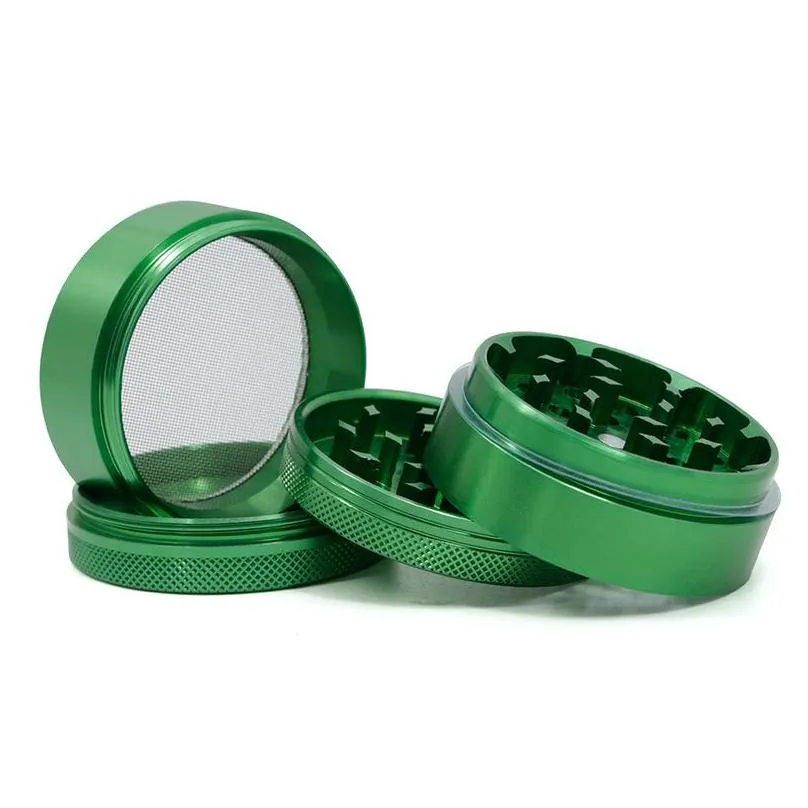 Herb Grinder 4 Layers Aluminium Plate 55Mm Hand Tobacco Smoking Accessories Cigarette Accessores Drop Delivery Home Garden Household S Dh27T