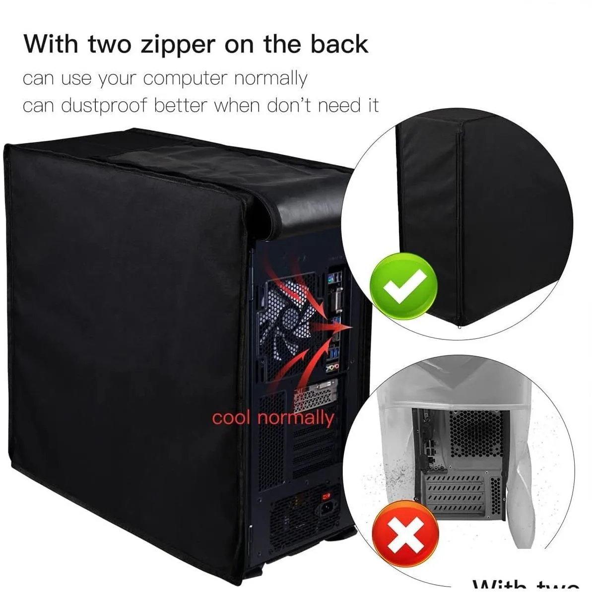 Dust Cover Pc Computer Cpu Er Mid-Tower Case Protector Host Waterproof Drop Delivery Home Garden Housekeeping Organization Otd9C