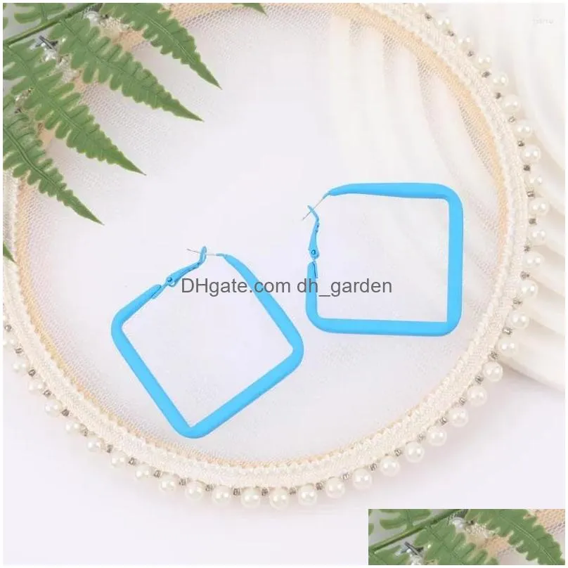 Hoop & Huggie Earrings Fashion Women Geometric Gifts Simple Square Round Female Jewelry Accessories Wholesale Trendy Earring Dhgarden Dhljw