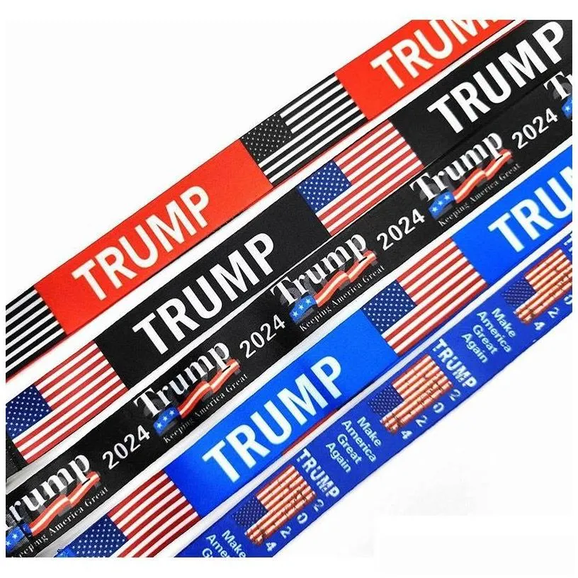 party favor trump lanyards keychain usa flag id badge holder key ring straps for mobile phone drop delivery home garden festive supp