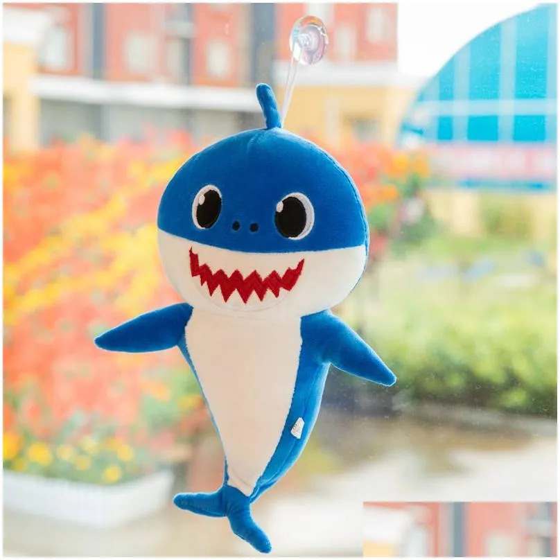 Stuffed & Plush Animals Toy Parent-Child Game 32Cm Soft Shark Baby Skin Doll Animal Toys Marine Interactive Childrens P Drop Delivery Ot30C