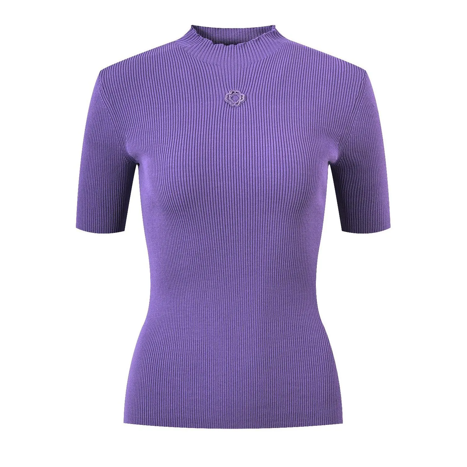 3019 2024 Runway Spring Summer Brand SAme Style Short Sleeve Purple Crew Neck Womens Clothes High Quality Womens Yl