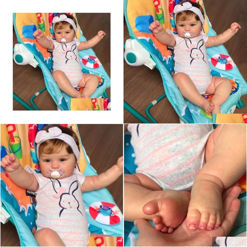 Dolls 50Cm Reborn Baby Doll Maddie Girl Hand-Detailed Painting With Visible Veins Lifelike 3D Skin Tone Merry Christmas Gift 240226 Dr Otloi