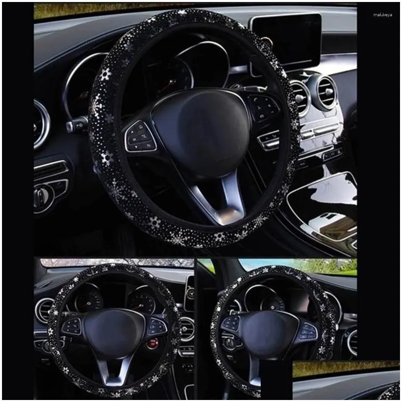 Steering Wheel Covers Universal Car Cover Snowflake Pattern Showing Personality For Women 37-38cm Kit