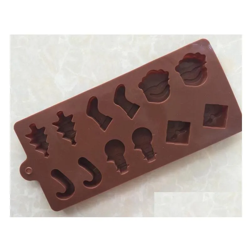 Baking Moulds Christmas Mods Sile Cake Mold Chocolate Molds Tree Wand Sock Snowman Diy Mod Drop Delivery Home Garden Kitchen, Dining B Dh1Ip