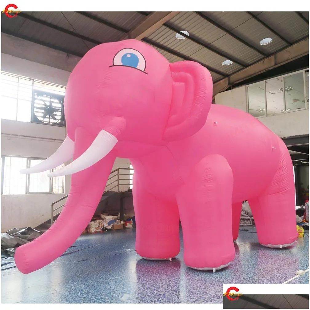 Outdoor Activities Advertising White Inflatable Elephant  Inflatable Pink Elephant Decorative Cartoon Mascot Toy for Decoration