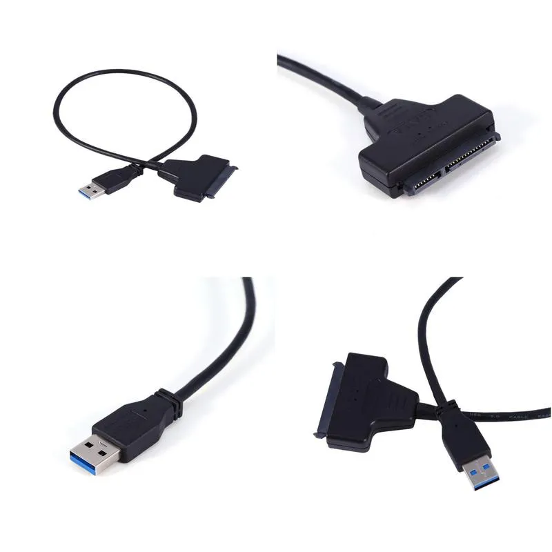 PC USB 30 To Sata Cable 22 Pin Power Adapter Cable for 25 HDD SDD Hard Disk Drive7588530