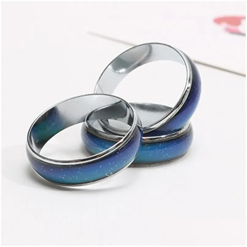 Band Rings Selling Mix Size Mood Ring Changes Color To Your Temperature Reveal Inner Emotion Fashion Jewelry Drop Delivery Dh7Fp