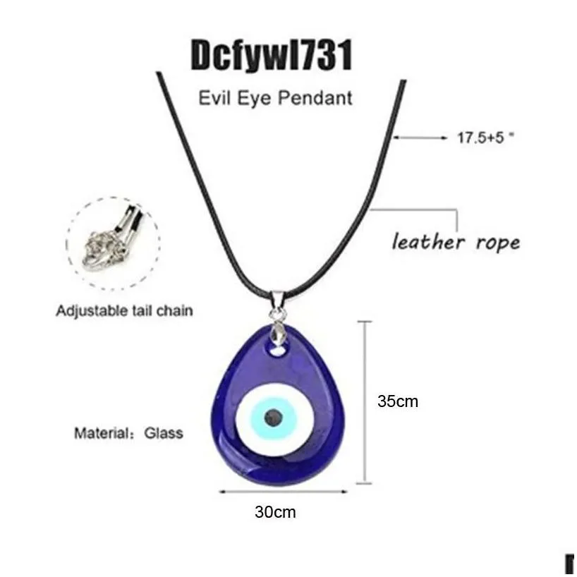 Pendant Necklaces Fashion 30Mm Evil Eye Pendants For Women Men Turkey Blue Eyes Lucky Necklace Choker Jewelry Accessories Drop Deliver