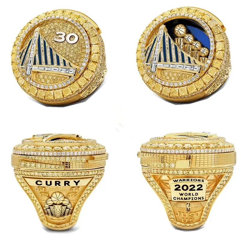 2022 Curry Basketball Warriors m Ring with Wooden Display Box Souvenir Men Fan Gift Jewelry5598267