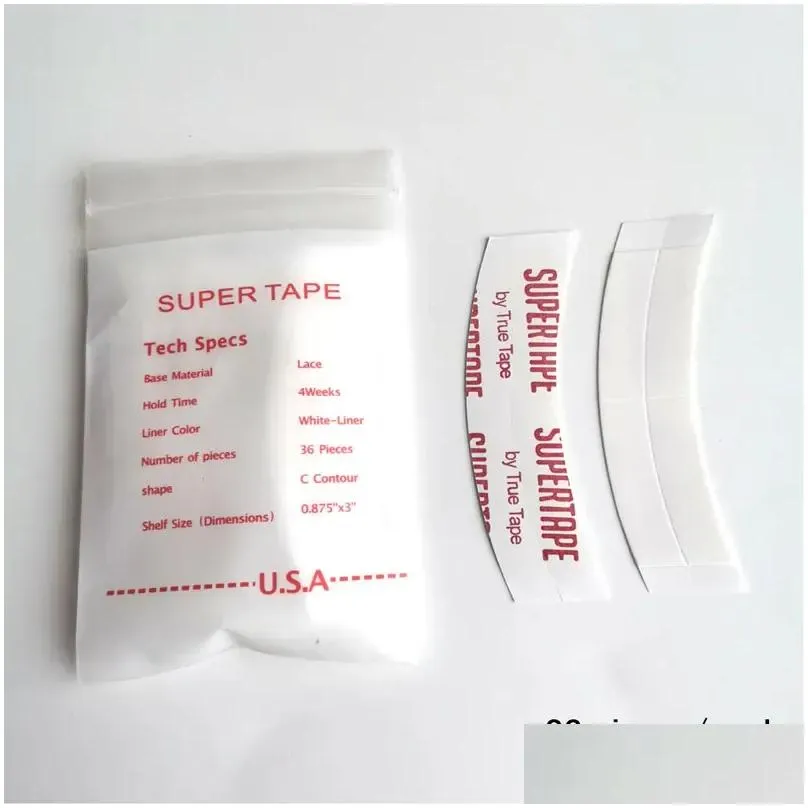 Adhesives 36Pcs/Lot Tape For Toupee/Lace Wig Adhesives For Hair Men Toupee CC Contour Adhesive Tape Hair System Double Sided Strong