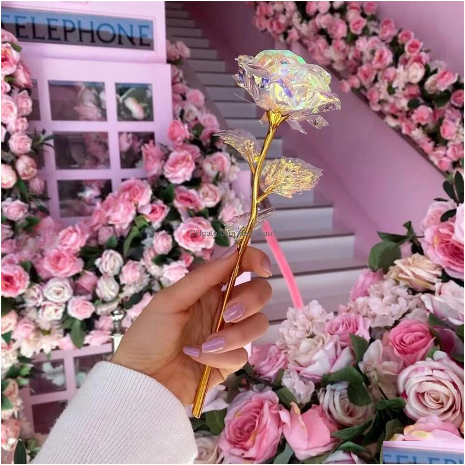 faux floral greenery 10pcs colorful galaxy artificial rose flowers bouquet for home wedding decoration indoor gift valentines day