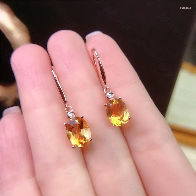 Dangle Earrings Style Natural Citrine 925 Silver Ladies Boutique Lucky You Deserve To Have
