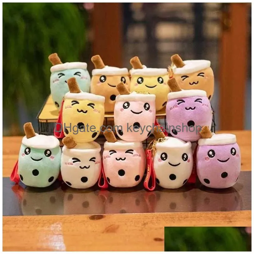 Keychains & Lanyards 1Pcs Cute Milk Tea Small Colorf P Toy Bag Key Chain Pendant Doll R231012 Drop Delivery Fashion Accessories Dh5Fi